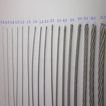 304 roostevabast terasest peene clothesline raami tross 0.3 1.2 1.5 2.5 3 4 6 10 mm