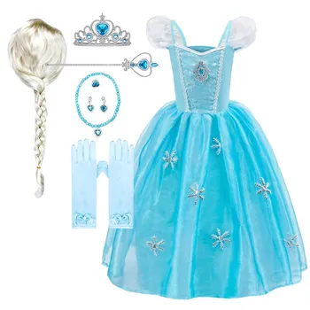 Väike Printsess Tüdrukute Vestidos Lapsed Suvel Palli Sequin Kleit Üles Laste Elsa Sünnipäeva Luksuslik Kleit Tulemuslikkuse Uhke Kostüüm