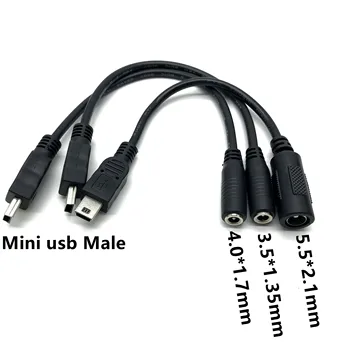 Mini 5pin USB Meeste SM-sse 5.5*2.1 mm 4.0*1.7 3.5 mm*1.35 mm Naine Võimsus Laadimine Konverteerimise Plug Kaabel 15cm 5V 