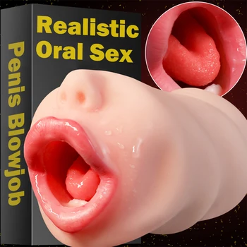 Sugu Mänguasjad Meeste Täiskasvanud Toodete Suhu Tõeline Tunne 3D Deep Throat Suulise Imemiseks Masturbator Tasku Keele Suuline Sugu Mänguasjad