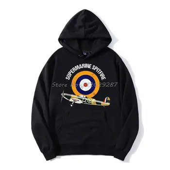 Supermarine Spitfire RAF Warbird Sõjalise WW2 Õhusõiduki Lennuk Topp Meeste Fliis Kapuutsiga Dressipluus Vabaaja Hoody Streetwear