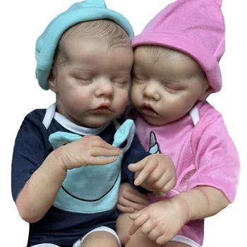 40CM Kaksikud A&B Uuestisündinud Nukud Käsitöö Realistlik Bebe Reborn Nukku Värvitud Juuksed Muñecas Kуклы для девочек