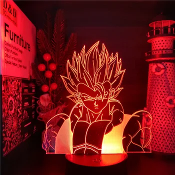 Dragon Ball Super Gogeta Rind Anime 3D LED Lamp Akrüül RGB Neoon Öösel Tuled Magamistuba Tabel Decor Manga Lapse Lapsed Sünnipäeva Kingitus