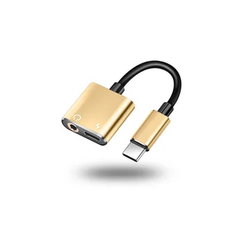 2 in 1 C-Tüüpi 3,5 mm Kõrvaklappide Pistikupesa Adapter USB-C-Audio Cable Splitter Converter for Samsung LG Xiaomi Type-c-Smart Telefon