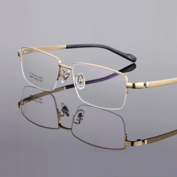 laius-155 ultra light Puhas titaan prilliraamid Suur nägu äri mees lühinägevus pool-rim mees prillid raamid 8911eyewear