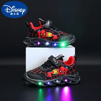 Disney Marvel Spider-Man tossud LED poisid ja tüdrukud väljas hingav non-slip kulumine-vastupidav polsterdus jooksvad kingad kingitus