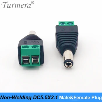5.5 * 2.1 MM DC 12 v DC adapter plug valgus-liides mitte-keevitus pistik 1 paar Vältida keevitus KS mees pea naise pea