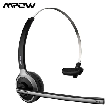 Mpow M5 Uuendatud Traadita Office Kõrvaklappide koos Bluetooth-5.0 18H Rääkimise Ajal & Müra Tühistamises Mic Call Center PC Telefon