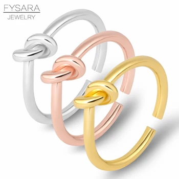 FYSARA Luksus Brändi Avamine Sõlm Helise Naised Mehed Reguleeritav Sõrme Sõrmus Paar Pöidla Armastus Ringi Pulmad Engagement Ehted
