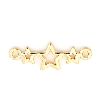 DoreenBeads Põhineb Tsingi Sulam, Pistikud Ehted Järeldused Pentagramm Star Gold Värv Hõbedane Värv 25mm(1