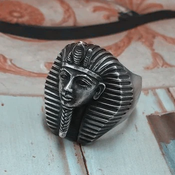 EYHIMD Vintage Egiptus Tutankhamun Ringi Meeste Iidse Vaarao Roostevabast Terasest Biker Rõngad Egiptuse Ehted