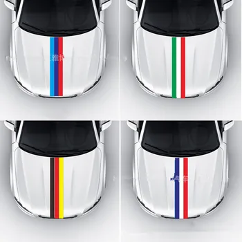 1TK Car Styling 100*15CM Auto Kleebised prantsusmaa Venemaa Saksamaa Itaalia Lipu Triibuline Auto Kapuuts Vinüül Kleebis Keha Decal BMW VW