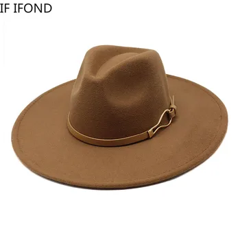2022 Fedora Müts Naiste Suure Laia Ääreni 9,5 cm Vintage Khaki Felted Jazz Müts Talvel riietumisstiil ühise Põllumajanduspoliitika sombreros de mujer