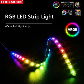 COOLMOON PC-RGB LED Strip Light Emaplaadi 4 Pin RGB /5V ARGB Päise Arvuti Puhul DIY 40cm Valgustus RGB Teenetemärgi