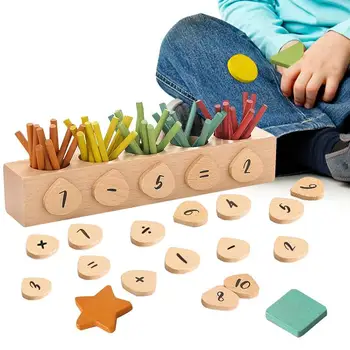 Lugedes Number Pulgad Puidust Montessori Matemaatika Mänguasi Väikelastele Luure Ehitusplokk Manipuleeriv Põhilised Matemaatika Mäng