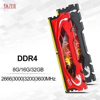 JAZER Ram DDR4 8GB 16GB 32G 2666MHz 3000MHz 3200MHz 3600MHz Memoria Lauaarvuti Mälu 1.2 v Oinad Koos Heatsink