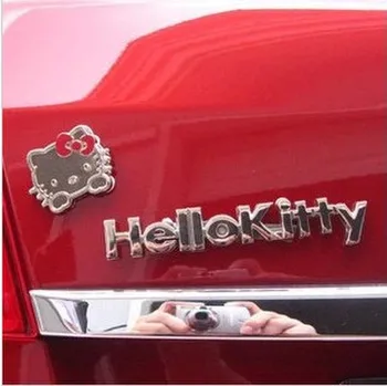 Hello Kitty 3D Stereo Auto Kleebised Muudetud Dekoratiivsed Kleebised Armas Metallist Isiksuse Auto Kleebised Auto Tarvikud