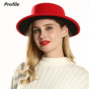 Punane + must korter fedora müts klassikaline reguleeritav suur punane fedora müts kaks värvi macaron värv jazz müts talvine müts кепка мужская