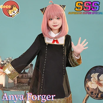 Kookose-SSS Anime Spioon X Pere Cosplay Anya Võltsija Cosplay Kostüüm Anime SpyFamily Cos Anya Võltsija Kostüüm koos Cosplay Roosa Parukas