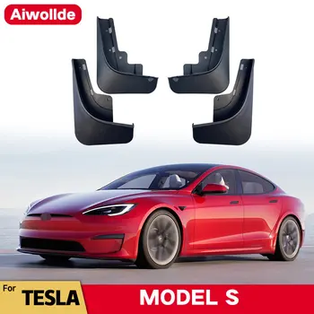 MudFlaps Jaoks Tesla Model S 2014-2022 2020 2021 Muda Klapid Splash Guard Porilauad Ees Taga Poritiiva Auto Styline Auto Tarvikud
