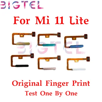 100% Originaal Jaoks Xiaomi Mi 11 Mi11 Lite Fingerprint Sensor Home Klahvi Menu Nuppu Flex Lint Kaabel Must Valge Sinine Roheline