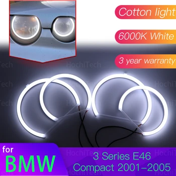 Angel Eyes Kit 6000L Puuvillane Valge Halo Ring Tuli BMW 3 Seeria E46 Compact 2001 2002 2003 2004 2005
