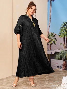 TOLEEN Naiste Pluss Suurus Maxi Kleidid Suur 2022 Suvel Luksus Vabaaja Elegantne Abaya Pikk Moslemi Türgi Õhtu Pool Rüü Riided