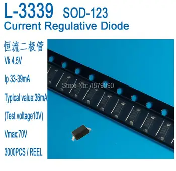 Tasuta Kohaletoimetamine L-3339 36MA SOD-123 konstantse voolu väärtus 33-39MA LED light taotlus CRD/PRAEGUNE REGULATIIVSED DIOOD