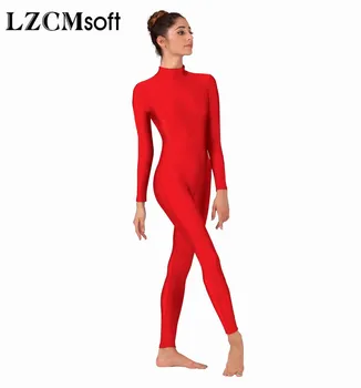 LZCMsoft Naised Kogu Keha Mõnitama Kaelus Pikk Varrukas Ballett Unitards Bodysuit Täiskasvanud Lycra Spandex Tants Sobiks Näita Kostüümid