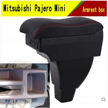 Auto Mitsubishi Pajero Mini Taga Kast Kesk Sisu Interjöör Käe Küünarnukk Ülejäänud hoiukarpi Auto-stiil, mille USB-topsihoidja