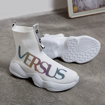 Naine vabaaja jalatsid naiste tossud korter kingad 2020 kvaliteetsed sokid spordijalatsid venitada saapad naiste kinga zapatos de mujer