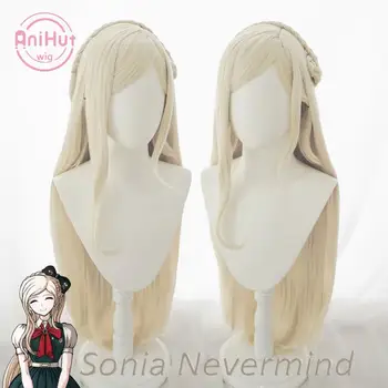 【AniHut】Sonia nevermind Parukas Danganronpa Cosplay Sünteetiline kuumakindel Naiste Blondid Juuksed Sonia nevermind Cosplay