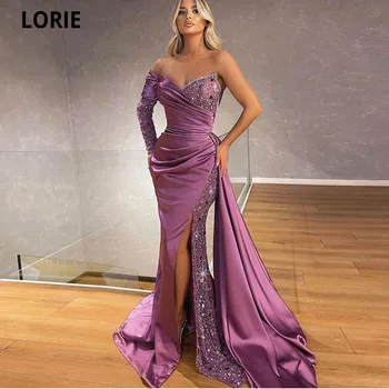 LORIE Ühe Õla Pilu 2022 Saudi Araabia Prom Pool Kleidid Glitter Litrid Ametlik õhtukleit Vestidos De Noche Abendkleider